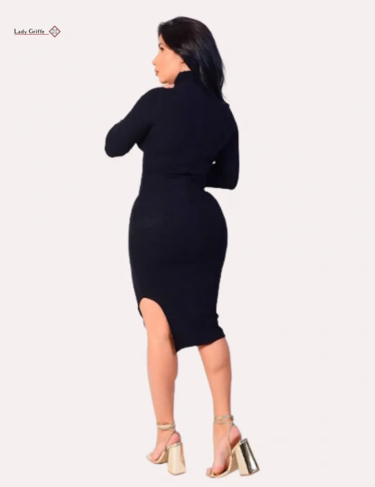 Vestido Manga Longa Lady Griffe Preto - Imagem 2